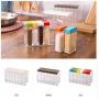 Set of 6 Spice Shaker Seasoning Bottle Jar Condiment Storage Container with Tray for Salt Sugar Cruet, Color Random Delivery