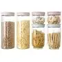 Bouteille de rangement alimentaire Yl Ly, Bouteille de rangement pour collations en plastique transparent, boîte de rangement pour grains et aliments, rangement de collations, six pièces, couleur assortie 8804 Bouteille de rangement alimentaire Yl Ly, Bouteille de rangement pour collations en plastique transparent, boîte de rangement pour grains et aliments, rangement de collations, six pièces, couleur assortie 8804