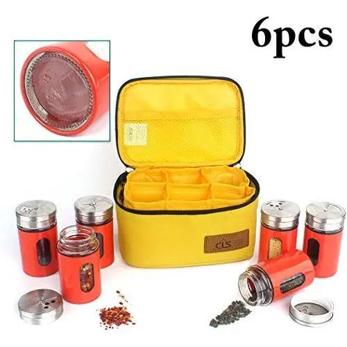 Ensemble de Bouteilles à Épices JUSTDOLIFE, Récipients en Verre Rond, Dosettes à Épices Ajustables, 6 Pièces Ensemble de Bouteilles à Épices JUSTDOLIFE, Récipients en Verre Rond, Dosettes à Épices Ajustables, 6 Pièces