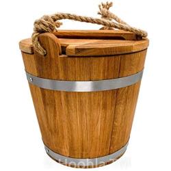 Pickle Bucket with a Lid, Wooden Pickling Barrel, Wood Pickling Crock for Fermentation