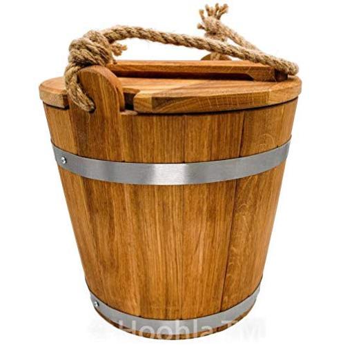 Pickle Bucket with a Lid, Wooden Pickling Barrel, Wood Pickling Crock for Fermentation
