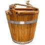 Pickle Bucket with a Lid, Wooden Pickling Barrel, Wood Pickling Crock for Fermentation