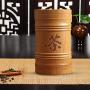 Assiduousic Food Storage Jar Bamboo Tea Box Loose Leaf Tea Box Organic Bamboo Container Tea Canister Portable Airtight Food Storage Canister Chinese Tea Character Engraving Tea Leaf Storage Box