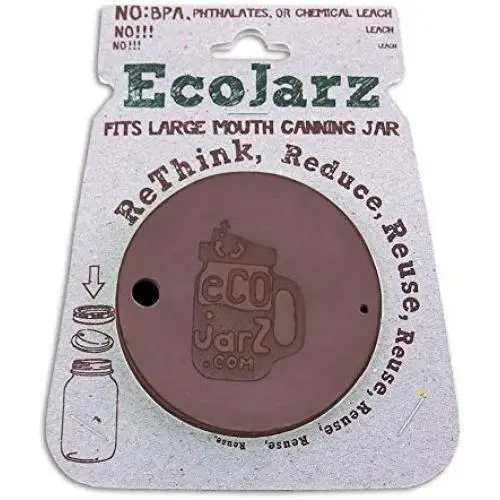 Ecojarz Silicone Coffee Drink Top for Wide Mouth Mason Jars Ecojarz Silicone Coffee Drink Top for Wide Mouth Mason Jars