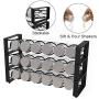 X-cosrack 3 Tier Stackable Spice Holder Storage Rack with 18 Glass Empty Jars & 48 Labels Freestanding Black Frosted Iron Seasoning Condiment Display Shelf 13.4