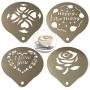 JUSTDOLIFE Powder Shaker Salt Mill Stainless Steel Mesh Can Spice Shaker Seasoning Shaker Bottle with 4Pcs Coffee Stencils