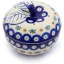 Polish Pottery 5?-inch Apple Shaped Jar (Mosquito Theme) + Certificate of Authenticity