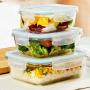 Kitchen Food Storage Jar Airtight Food Storage Glass Food Storage Container (Set Of 3) BPA Free With Lid Bowl Microwave Oven Dishwasher Sealed With Leak Proof Reusable