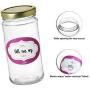 Pack of 12 - Glass Round 12 Oz Jars with Gold Lids and Labels Perfect for Home Canning, Pickling, Gifts, Presentation, Baby Showers, Baby Food Storage, Wedding Favors, Juicing, Housewarming, Pantry