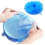 Reusable Silicone Stretch Lids ? Blue ? Set of 12 ? Covers Pots, Pans, Cups & Bowls ? Food Saver for Fresher Food ? Freezer, Microwave & Dishwasher Safe ? Includes 1 Silicone Food Bag