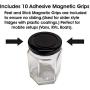 10-Pack Magnetic Glass Jars Large 100ml with Black Lids Custom Spice Rack Gift Kit