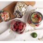 Tree House Food Storage Canisters with Visible Lids, Round Glass Sealed jar for Kitchens Dining-F 650mlx2