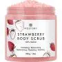 Sweet Strawberry Exfoliating Body Scrub - Organic Dead Sea Salt Natural Exfoliator Anti Aging Acne Cellulite Wrinkles Moisturizing Nourishing Vitamin E Vitamin C Coconut Oil Scrubs for Women Men 10 oz