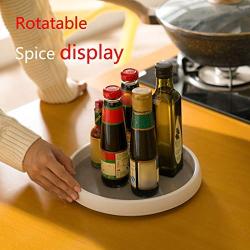 Shelf Organizer Kitchen Storage Organizer Rotatable Spice Rack Revolving Shelf Countertop Turntable Herb Jars Container Plastic Holder Tray For Cabinet Pantry Bathrooms (Size : 26.5x26.5x3.5cm)