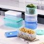 Casa Origin Meal Prep Food Containers with Lid, 2 Pieces - Rectangle (Blue)