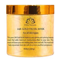 One Day Sale! 24K Gold Facial Mask By White Naturals: Rejuvenating Anti-Aging Face Mask For Flawless Skin, Reduces Fine Lines & Wrinkles, Clears Acne, Minimizes Pores, Moisturizes & Firms Up Your Skin