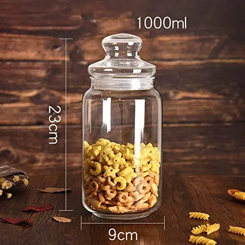 Bouteilles en verre Yl Ly pour stockage, bocaux transparents avec couvercle, idéal pour la cuisine, le stockage de nourriture, céréales et autres articles. Bouteilles en verre Yl Ly pour stockage, bocaux transparents avec couvercle, idéal pour la cuisine, le stockage de nourriture, céréales et autres articles.