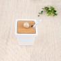 LQQGXLCondiment bottle, jar condiment storage box Spice jar white with lid ceramic sugar jar condiment jar seasoning box set with lid spoon and tray