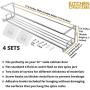 Spice Racks Organizer For Cabinet Door Mount, Wall Mounted: Unique Racks Design to Secure Jars - Set of 4 Spices & Seasoning Chrome Hanging Shelf Kit - Storage in Kitchen, Pantry, Cupboard, Countertop