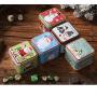 Amosfun Christmas Cookie Box Jar Tinplate Candy Box Storage Containers Christmas Biscuits Tin Can for Christmas New Year Party Favors