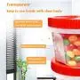 Fun Life 25-Piece Food Storage Container Set with Rotating Rack, Durable Plastic Canister Jar with Red Lids, Perfect for Flour, Sugar, Cereals, BPA Free, Leakproof, Microwave/Freezer/Dishwasher Safe