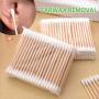 1200pcs Organic Wooden Stick Cotton Swab, Biodegradable Wood Handle Cotton Bud