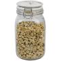 Home Basics GC45326 Proo 50 oz Canister with Marble Printed Ceramic Top (Gold) Airtight, Leak Proof, Wide Mouth French Glass Preserving Storage Mason Jar with Roun, Medium, Clear