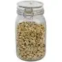 Home Basics GC45326 Proo 50 oz Canister mit Marmorbedrucktem Keramikdeckel (Gold) Luftdichter, Undurchlässiger, Weite-Mund Französischer Glasbehälter mit Runder, Medium, Klar