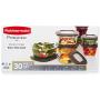 Rubbermaid 071691490951 Premier Food Storage Containers, 30-Piece Set, Gray, Transparent