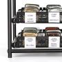 Spice Rack Organizer Kitchen Storage, Pantry Cabinet Organizer with Pull Out Spice Shelf, Holds 18 Jars