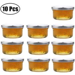 10 Pcs Sealed Cans Clear Glass Mini Jars with Silver Lid, 60ml/2oz,Use for Store Jam,Honey,Candies,Liquid,Spice