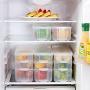 FGDJEE Food Storage Containers Refrigerator Bin Plastic Food Containers Space Saving Easy Snap Lock BPA Free Kitchen Use (B)