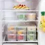 Contenants de Rangement Alimentaire Réfrigérateur en Plastique, Gain de Place, Verrous Faciles à Clipser, Sans BPA, Usage Cuisine (B) Contenants de Rangement Alimentaire Réfrigérateur en Plastique, Gain de Place, Verrous Faciles à Clipser, Sans BPA, Usage Cuisine (B)