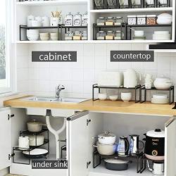 Shelf Organizer Kitchen Organization Spice Seasoning Rack Metal Countertop Storage Under Sink Holder Jars Shelf Freestanding Stackable Display For Pantry Cabinet Shoe Rack (Size : 33x20.5x24cm)