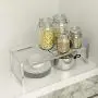 Kitchen Cabinet And Counter Shelf Organizer,Spice Rack,Stainless Steel Freestanding Jar Rack, Kitchen Organizer Holder For Dish,Jars, Cookware And Utensils, Bathroom Storage Organizer Unit