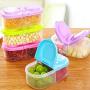 WANGLX ST Storage Box Double-Grid Covered Kitchen Food Multi-Grain Sealed Cans Multi-Function Kitchen Refrigerator Plastic Lunch Storage Jar Household Fruit Box