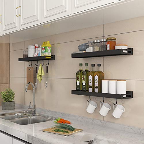 Wall Mount Spice Rack Storage Organizer, Kitchen Seasoning Hanging Rack for Pantry Jar Bottle Cans Holder Cabinet Shelf Storage, Bathroom Shelf-Space Saving, Durable-Stainless (4 Lengths for choice)
