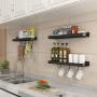 Wall Mount Spice Rack Storage Organizer, Kitchen Seasoning Hanging Rack for Pantry Jar Bottle Cans Holder Cabinet Shelf Storage, Bathroom Shelf-Space Saving, Durable-Stainless (4 Lengths for choice)