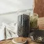Essos Glass Jars with Wood Lids Set of (2) 54oz Airtight and Stackable Storage Containers for the Kitchen or Pantry Canister holds Food Cookies Coffee Pasta