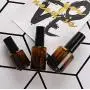5 STÜCKE 15ML/0.5 OZ Wiederbefüllbare Leere Runde Braune Glas Nagelpolierflaschen mit Schwarzer Kappe und Pinsel Nagellack-Vials Lagerbehälter