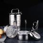 Thermos Food Jar Thermos 304 Stainless Food Flask,Leakproof Insulated Food Containers,Multi-storey,Portable Handle (Size : 1300ML)