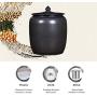 Ceramic Pottery Cereal Containers Canister Cookie Jar With Lids, Airtight Food Storage Containers Bins Large For Kitchen Pantry Organization Flour Rice Candy Bulk, 10L, 15L, Black (Size : 10L)