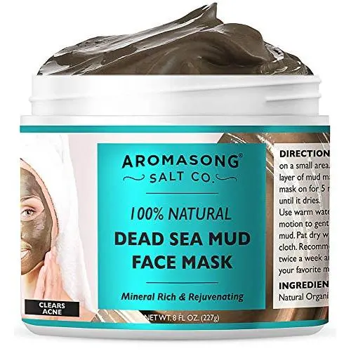 100% PURE & Natural Dead Sea Mud Mask NO INGREDIENTS ADDED, 5 Minute mask - Acne Treatment, Blackhead Remover, Anti-Aging, Pore Minimizer Face Mask, Facial Beauty Masks for Women & Men 100% PURE & Natural Dead Sea Mud Mask NO INGREDIENTS ADDED, 5 Minute mask - Acne Treatment, Blackhead Remover, Anti-Aging, Pore Minimizer Face Mask, Facial Beauty Masks for Women & Men