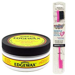 Murrays Edgewax Gel Beeswax Hair Wax Edge Control 4oz Jar w/Camryns BFF Gentle Edge Brush