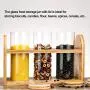 Assiduousic Glass Food Storage Canisters Lead-free Non-toxic Moisture-proof Perspective Glass Jars With Sealing Bamboo Cover For Biscuits Candies Spices Cereals Assiduousic Glass Food Storage Canisters Lead-free Non-toxic Moisture-proof Perspective Glass Jars With Sealing Bamboo Cover For Biscuits Candies Spices Cereals