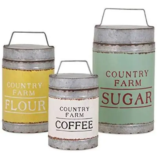 Imax 88665-3 Dairy Barn Decorative Lidded Containers-Set of Three