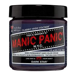 Manic Panic Dark Star Grey Hair Dye with Purple Tones (4oz) Classic High Voltage - Semi-Permanent Hair Dye Color is Vegan, PPD & Ammonia-Free - Ready-to-Use, No-Mix Coloring