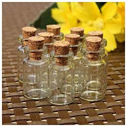 10 Pcs Cute Mini Clear Cork Stopper Glass Bottles Vials Jars Containers Small Wishing Bottle