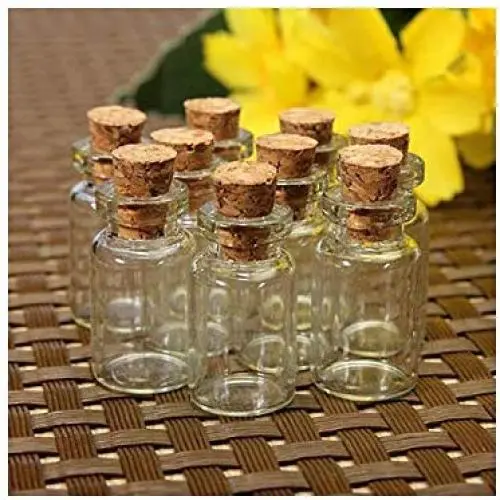 10 Stück Niedliche Mini Klare Korkstopfen Glasflaschen Beutel Gläser Kleine Wunscherfüllungsflaschen