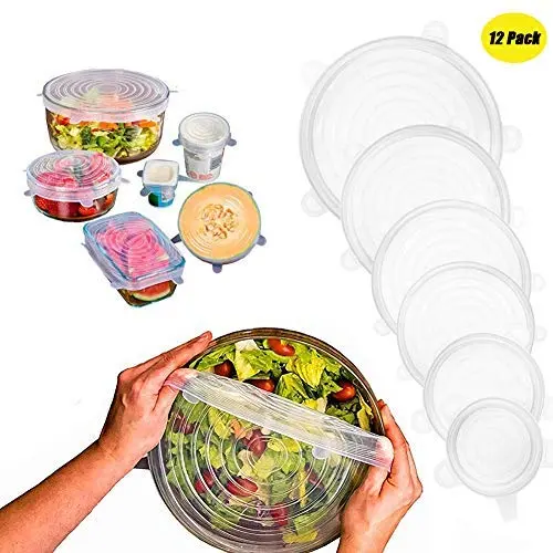 Loyome Silicone Stretch Lids, 12 Pack 6 Sizes, Reusable Durable Food Storage Covers for Containers Cups Small Bowls Cans Jars Fruits Vegetables,Dishwasher and Freezer Safe Loyome Silicone Stretch Lids, 12 Pack 6 Sizes, Reusable Durable Food Storage Covers for Containers Cups Small Bowls Cans Jars Fruits Vegetables,Dishwasher and Freezer Safe